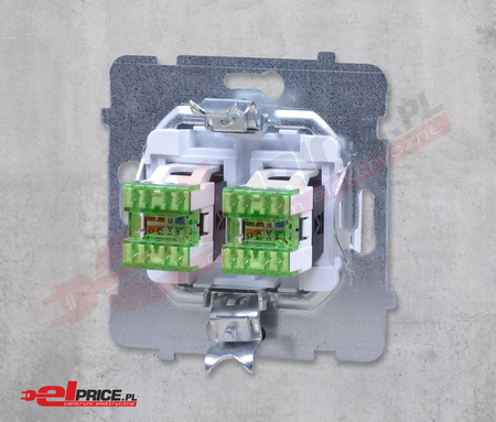 Ospel aria gpk-2u/k/m/00 gniazdo komputerowe podwójne kat.5e