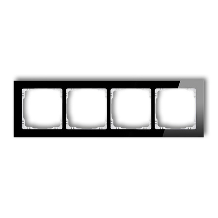 KARLIK DECO 12-0-DRS-4 Ramka uniwersalna poczwórna - efekt szkła (ramka: czarna; spód: biały)