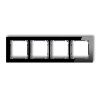 KARLIK DECO 12-11-DRS-4 Ramka uniwersalna poczwórna - efekt szkła (ramka: czarna; spód: grafitowy)