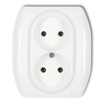 KARLIK TREND GP-2 Gniazdo podwójne bez uziemienia 2x2P (bez przesłon torów prądowych)