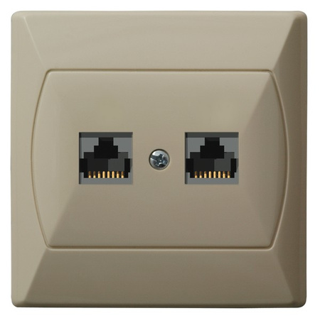 OSPEL AKCENT GPK-2A/K/01 Gniazdo komputerowe podwójne, kat. 5e MMC