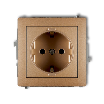 KARLIK DECO 8DGP-1sp  Gniazdo pojedyńcze  z uziemieniem SCHUKO 2P+Z (przesłony torów prądowych)