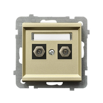 OSPEL SONATA GPA-2RF/m/39 Gniazdo antenowe typu F podwójne złoty