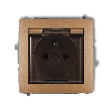 KARLIK DECO 8DGPB-1zdp Gniazdo bryzgoszczelne z uziemieniem 2P+Z (klapka dymna