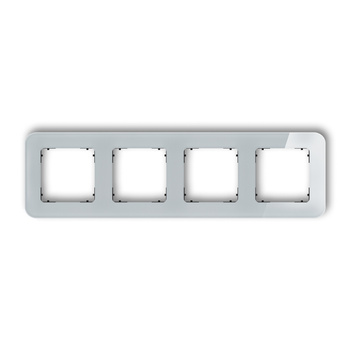 KARLIK ICON 15-12-IRSZ-4 Ramka uniwersalna poczwórna zaokrąglona - efekt szkła (ramka: szara; spód: czarny)