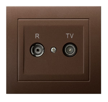 OSPEL KIER GPA-14WP/52 Gniazdo RTV przelotowe 14-dB brąz