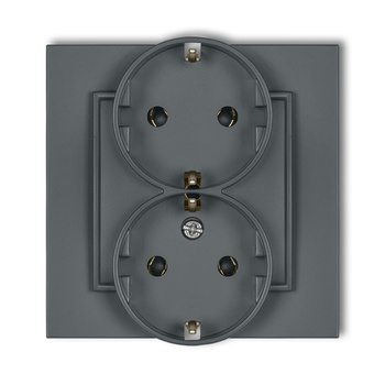 KARLIK MINI 28MGP-2s  Gniazdo podwójne z uziemieniem SCHUKO 2x(2P+Z) (bez przesłon torów prądowych)