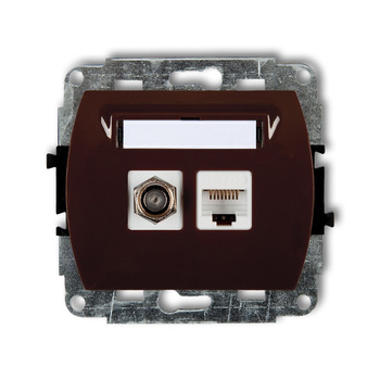 KARLIK TREND 4GFK-1  Gniazdo antenowe pojedyńcze typu F (SAT) + gniazda komp. poj. 1xRJ45