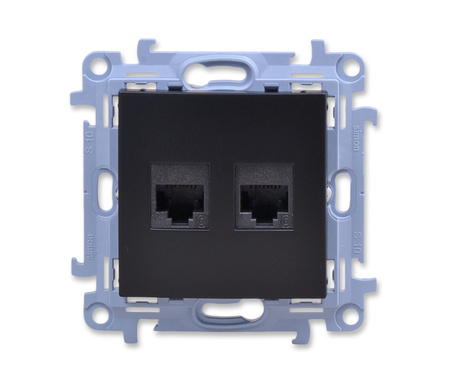 Kontakt Simon 10 c62.01/49 gniazdo komputerowe podwójne rj45 kat. 6e