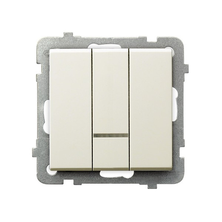 OSPEL SONATA ŁP-13RS/m/27 Łącznik potrójny z podświetleniem