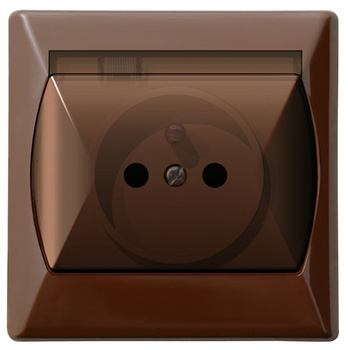 OSPEL AKCENT GPH-1AZ/24/d Gniazdo bryzgoszczelne z/u IP-44 brąz