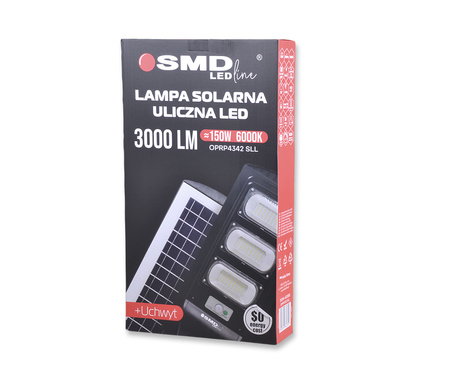 SMD LED LAMPA LED ULICZNA SOLARNA OGRODOWA 150 6000K PILOT IP54 + UCHWYT