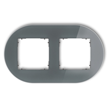 KARLIK ICON 28-28-IRSO-2 Ramka uniwersalna podwójna okrągła  - efekt szkła (ramka: grafitowa; spód: grafitowy mat)