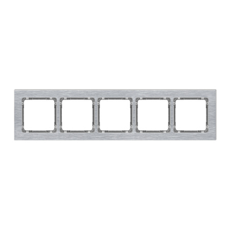 KARLIK DECO 7-11-DRA-5 Ramka uniwersalna pięciokrotna - aluminium szczotkowane (ramka: srebrna; spód: grafitowy)