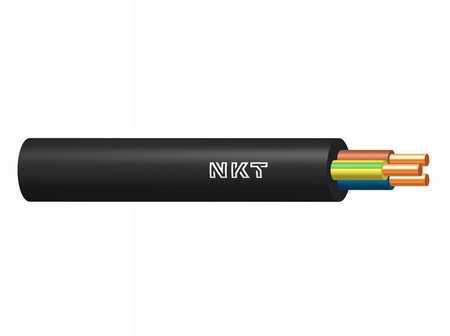 NKT Kabel Przewód ziemny 3x2,5 YKYżo 0.6/1kV miedziany czarny 112271061D1000 1m