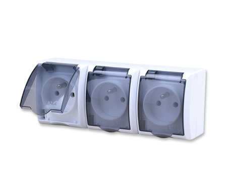 Ospel fala GNH-3HZ/00/d Gniazdo potrójne natynkowe bryzgoszczelne