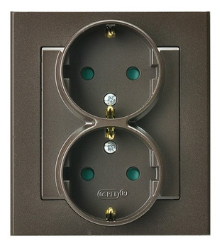 OSPEL SONATA GP-2RSP/40 Gniazdo podwójne z/u schuko z przesłonami