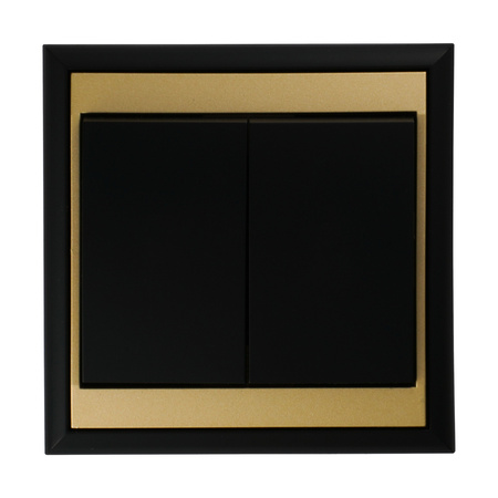 Łącznik p/t świecznikowy Luna, 10A, 250V, WP-2L, czarny/złoty