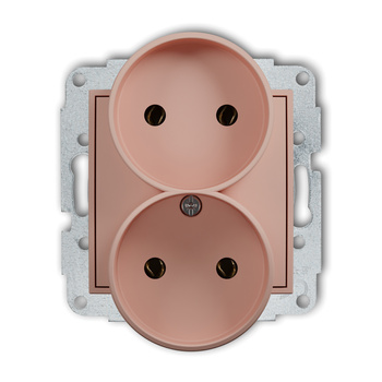 KARLIK MINI 62MGPR-2 Mechanizm gniazda podwójnego do ramki bez uziemienia 2x2P (bez przesłon torów prądowych)