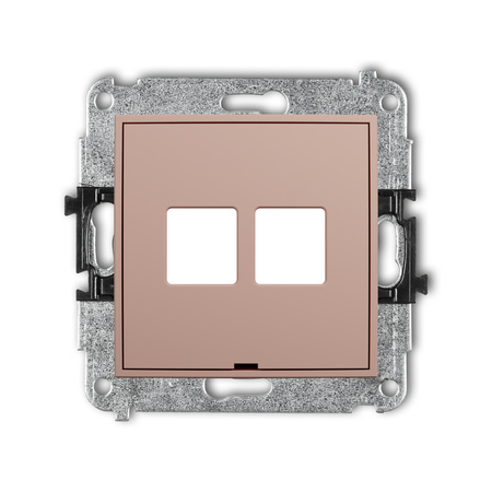 KARLIK MINI 62MGMBO-2P Mechanizm gniazda multimedialnego podwójnego bez modułu, bez pola opisowego (standard Keystone)