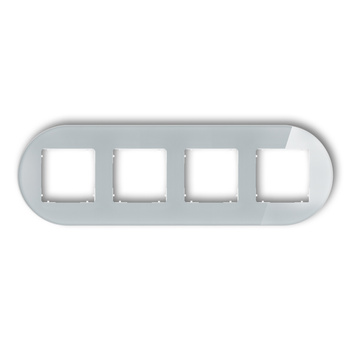 KARLIK ICON 15-0-IRSO-4 Ramka uniwersalna poczwórna okrągła - efekt szkła (ramka: szara; spód: biały)