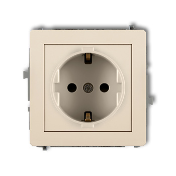 KARLIK DECO 1DGP-1sp  Gniazdo pojedyńcze  z uziemieniem SCHUKO 2P+Z (przesłony torów prądowych)