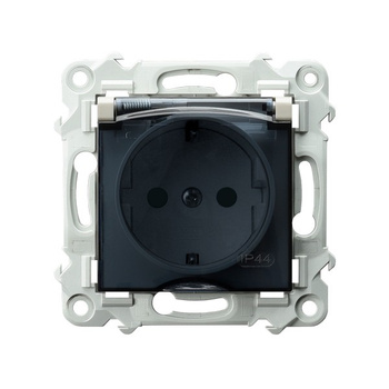OSPEL SZAFIR GPH-1ZS/m/83/d Gniazdo bryzgoszczelne z uziemieniem schuko IP-44 wieczko przezroczyste