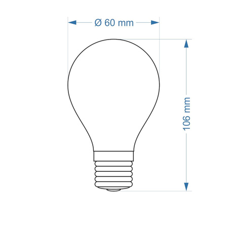 ŻARÓWKA E27 LED FILAMENT 8W WW ML A60 4564