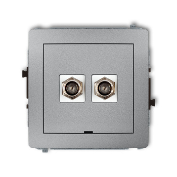 KARLIK DECO 7DGFBO-2  Gniazdo antenowe podwójne typu F (SAT) niklowany