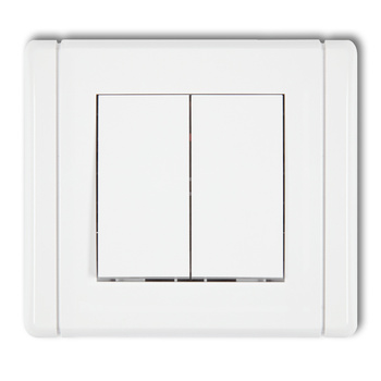 KARLIK FLEXI FWP-10.21 Łącznik jednobiegunowy ze schodowym (dwa klawisze bez piktogramów