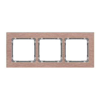 KARLIK DECO 9-11-DRA-3 Ramka uniwersalna potrójna - aluminium szczotkowane (ramka: kolor miedziany; spód: grafitowy)