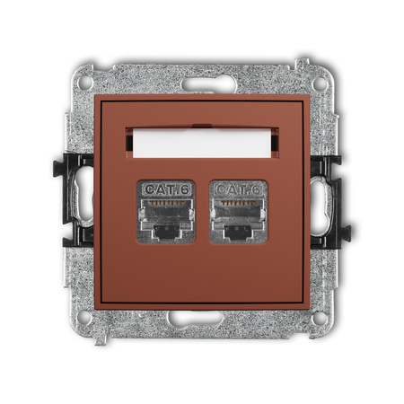 KARLIK ICON 63IGK-6 Mechanizm gniazda komputerowego podwójnego 2xRJ45, kat. 6, ekranowany, 8-stykowy