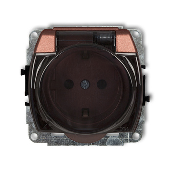 KARLIK TREND 9GPB-1sd Mechanizm gniazda bryzgoszczelnego z uziemieniem SCHUKO 2P+Z (klapka dymna, bez przesłon torów prądowych)