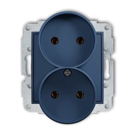 KARLIK MINI 64MGPR-2 Mechanizm gniazda podwójnego do ramki bez uziemienia 2x2P (bez przesłon torów prądowych)