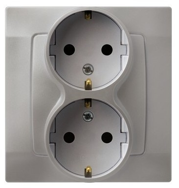 OSPEL KARO GP-2SS/43 Gniazdo podwójne z uziemieniem schuko kompletne