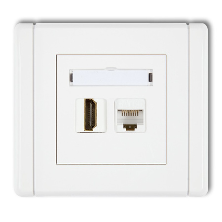 KARLIK FLEXI FGHK  Gniazdo pojedyncze HDMI 2.0 +  Gniazdo komp. poj. 1xRJ45
