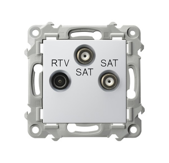 OSPEL SZAFIR GPA-Z2S/m/00 Gniazdo RTV-SAT z dwoma wyjściami SAT biały