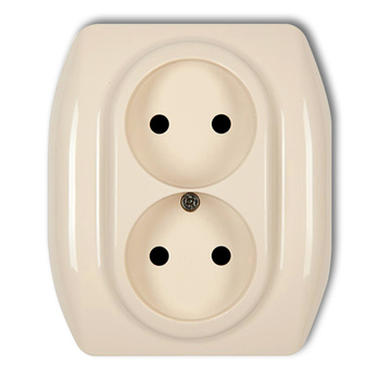 KARLIK TREND 1GP-2p  Gniazdo podwójne bez uziemienia 2x2P (przesłony torów prądowych)