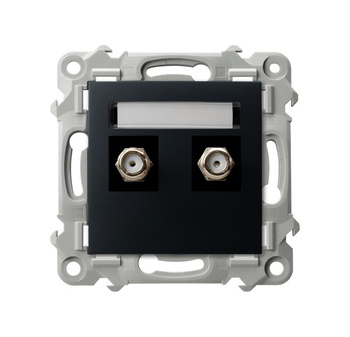 OSPEL SZAFIR GPA-2ZF/m/33 Gniazdo antenowe typu F podwójne czarny