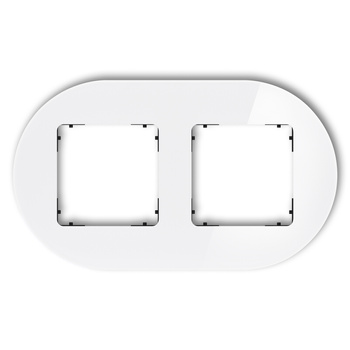 KARLIK ICON 0-12-IRSO-2 Ramka uniwersalna podwójna okrągła - efekt szkła (ramka: biała; spód: czarny)