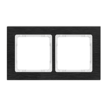 KARLIK DECO 12-0-DRA-2 Ramka uniwersalna podwójna - aluminium szczotkowane (ramka: czarna; spód: biały)
