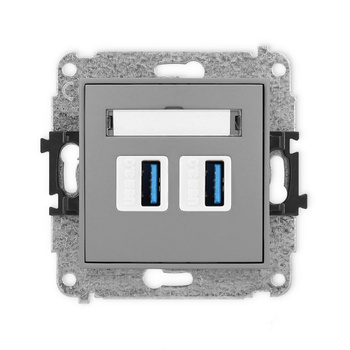 KARLIK MINI 27MGUSB-6  Gniazdo podwójne 2xUSB A-A 3.0