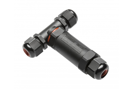 WZL-3 Wodoszczelny trójnik do przewodów elektrycznych, IP67, czarny