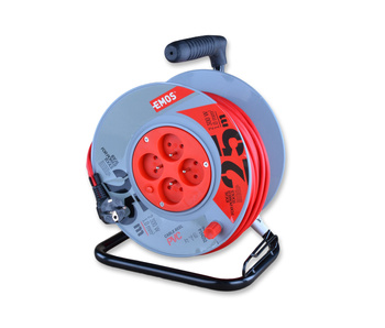 Emos p194252 przedłużacz zwijany 4 gniazda 25m 3x1,0 bezpiecznik