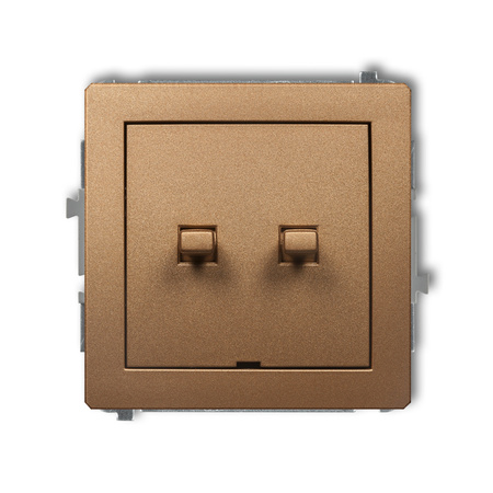 KARLIK DECO 8DWPUS-10.21 Łącznik jednobiegunowy  ze schodowym w stylu amerykańskim (dwa klawisze bez piktogramów