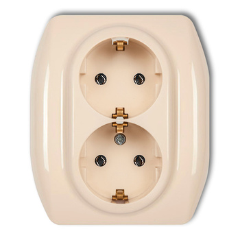 KARLIK TREND 1GP-2s Gniazdo podwójne z uziemieniem SCHUKO 2x(2P+Z) (bez przesłon torów prądowych)