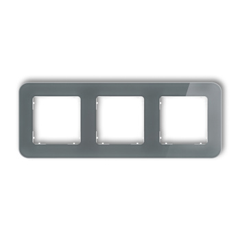 KARLIK ICON 28-0-IRSZ-3 Ramka uniwersalna potrójna zaokrąglona - efekt szkła (ramka: grafitowa; spód: biały)