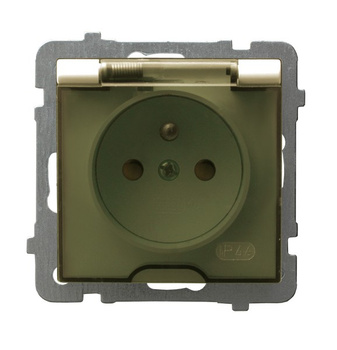 Ospel as GPH-1GZP/m/27/d Gniazdo bryzgoszczelne z uziemieniem IP-44 z przesłonami torów prądowych wieczko przezroczyste