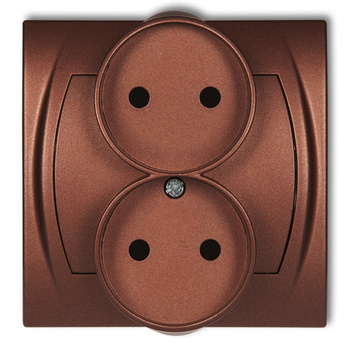 KARLIK LOGO 9LGPR-2p  Gniazdo podwójne do ramki poziomej bez uziemienia 2x2P (przesłony torów prądowych)