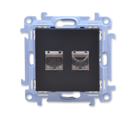 Kontakt Simon 10 c62e.01/49 gniazdo komputerowe podwójne rj45 kat. 6e